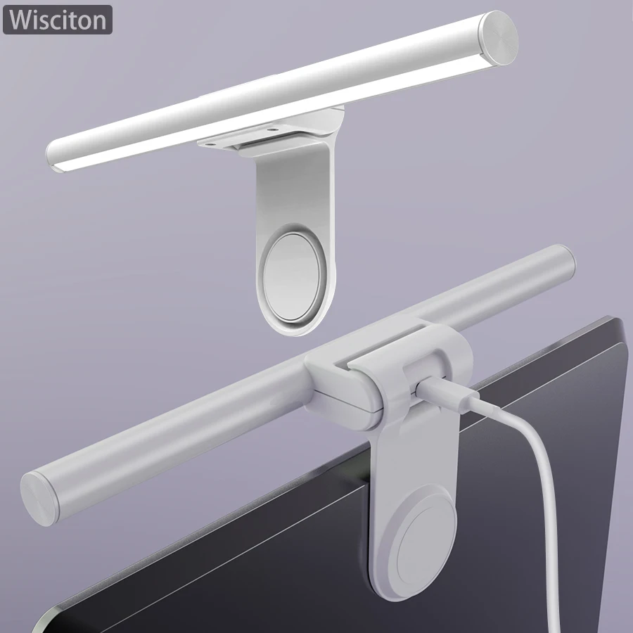 

LED Notebook Screen Hanging Light Strip Desktop Office/Gaming Computer Desk Lamp Reading Dimming Lighting 18-25cm