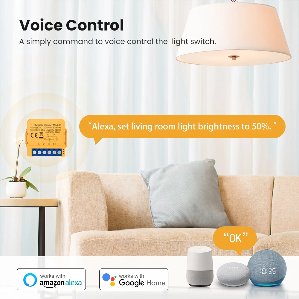 Imagem -05 - Avatto-módulo Interruptor Luz Tuya Zigbee Regulável Inteligente Mini Controle de Duas Vias Luzes Led Funciona com Alexa Google Home