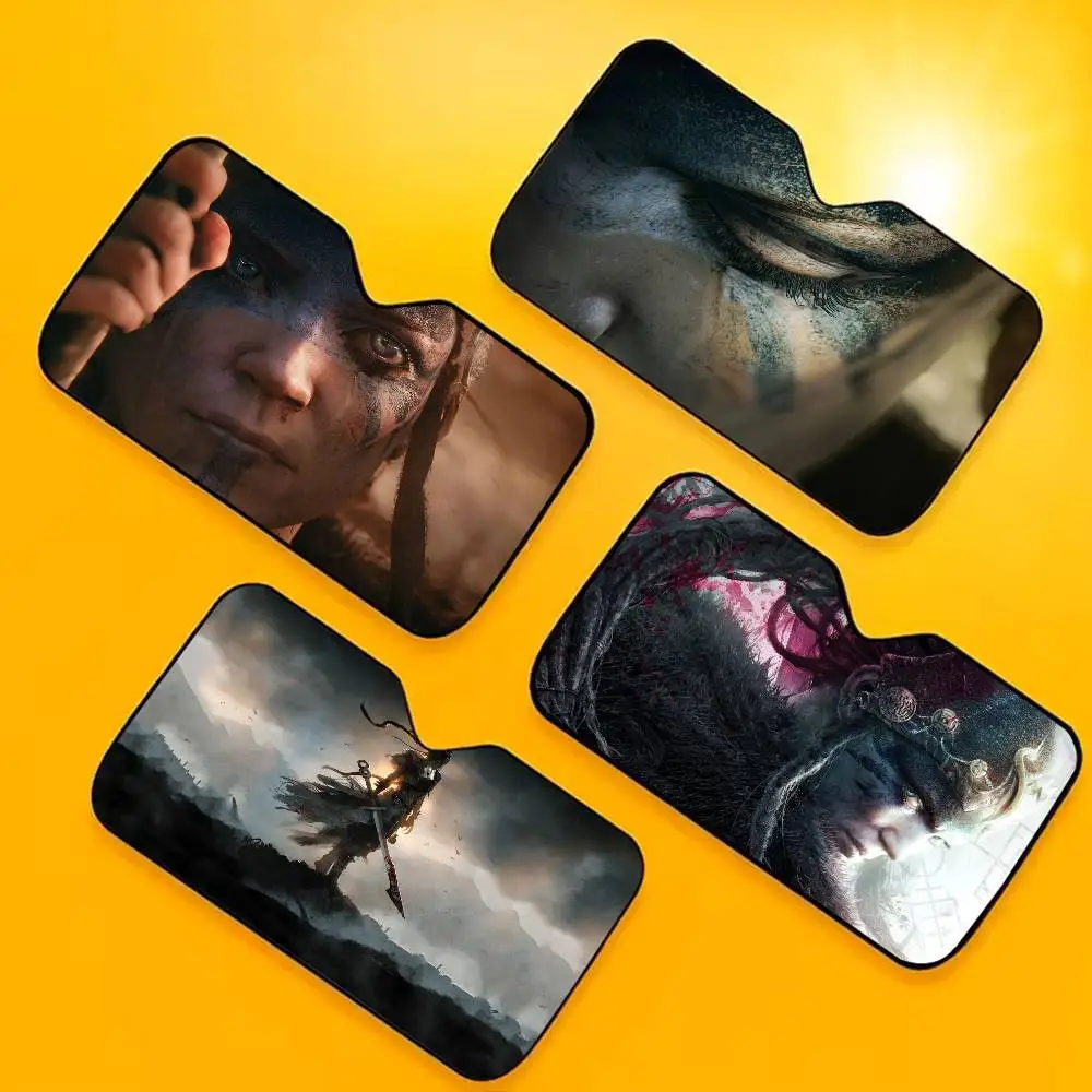 Juegos de disparos populares, decoración de coche Hellblade, cubierta para ventana de coches, camiones y SUV, parasol para parabrisas, regalo para ella o él