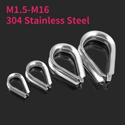 M1.5-M16 304 Stainless Steel Thimbles Ring Clamp Triangular Chicken Heart Ring Cable Wire Rope Clamp Protective Sleeve