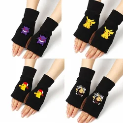 2024 Pokemon Half Finger Cartoon Gloves Pikachu Gengar Cute Fashion Gloves Boys Girs Winter Cool Birthday Christmas Gifts