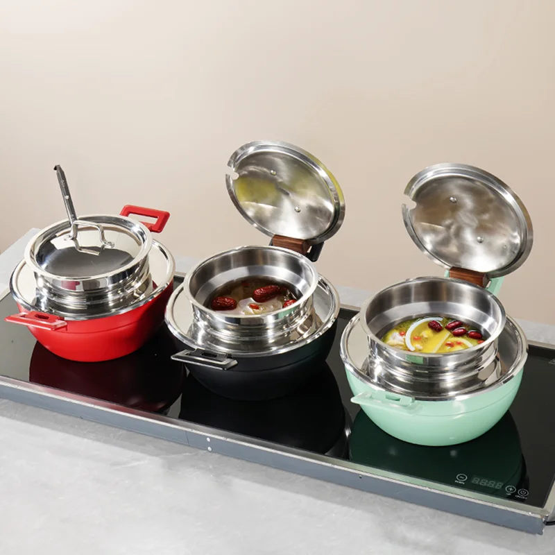 Catering Equipment Stainless Steel Black Red Green Chafing Dish Food Warmer Pot  Professional Food Warmer for Catering