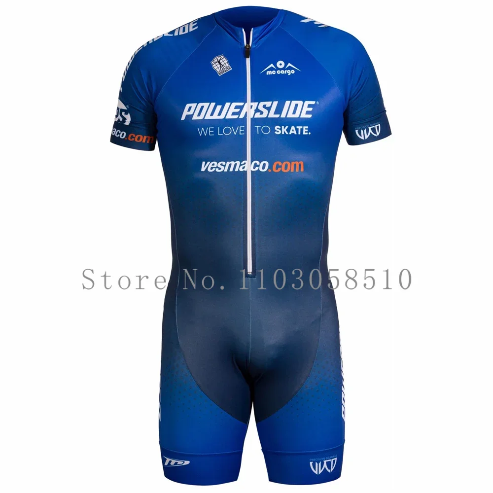 

Powerslide Triathlon Skater Suit Bodysuit Jersey Skinsuit Speed Inline Roller Skate Ride Speeds Skating Jumpsuit Culotte Hombre