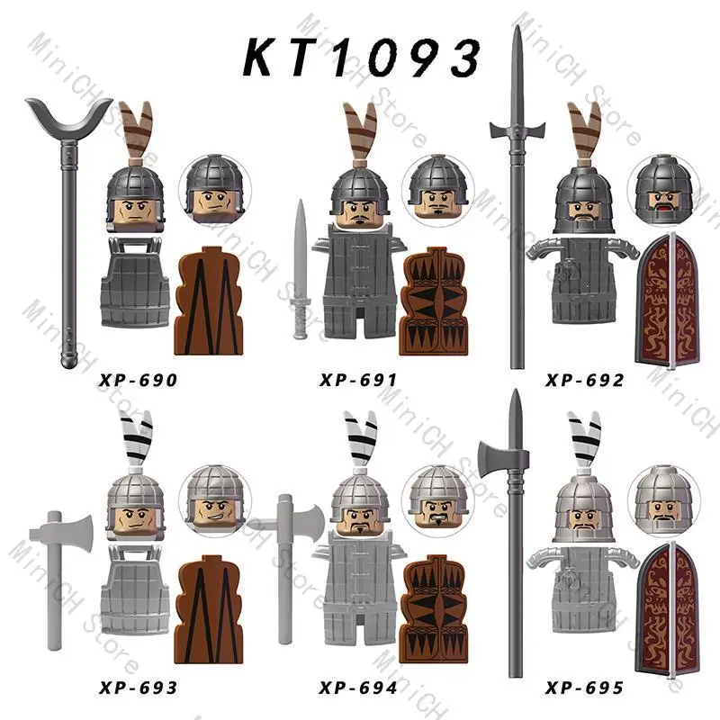 

Koruit KT1093 Han Dynasty Empire Ancient War Soldiers Figure Accessories Helmet Armor Building Blocks Toys For Children Gift