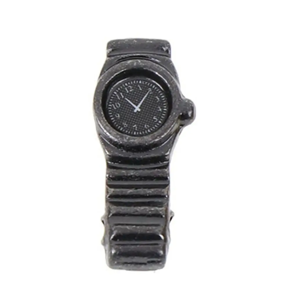 

1:12 Dollhouse Miniature Metal Watch Metal Scene Props Dollhouse Wrist Watch Model Mini Cute Miniature Watch Decorations