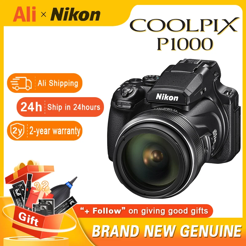 Nikon COOLPIX P1000 Digital Camera 125x Ultra Far Zoom 4K High Long Focus Portable Camera (Bird watching/concert/moon shooting)