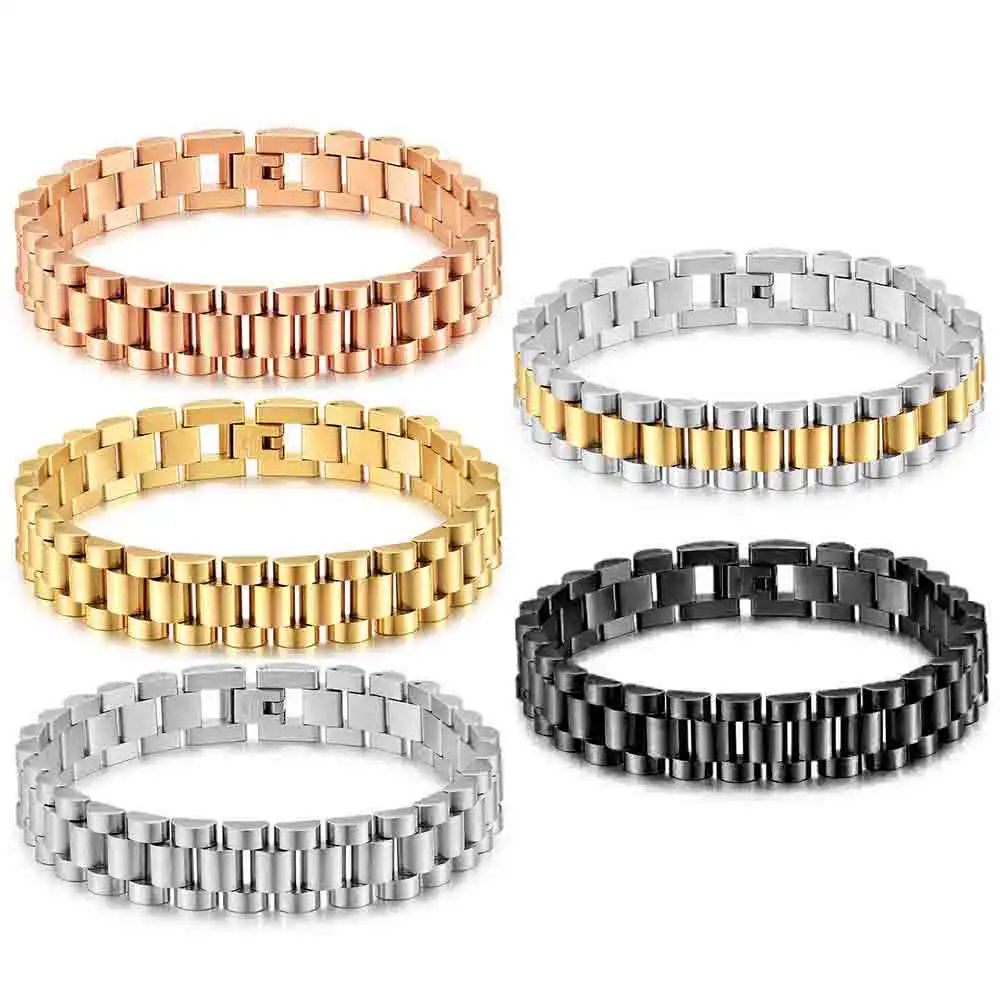 The wholesale of the new 12MM electroplated multi-color stainless steel bracelet is selling well