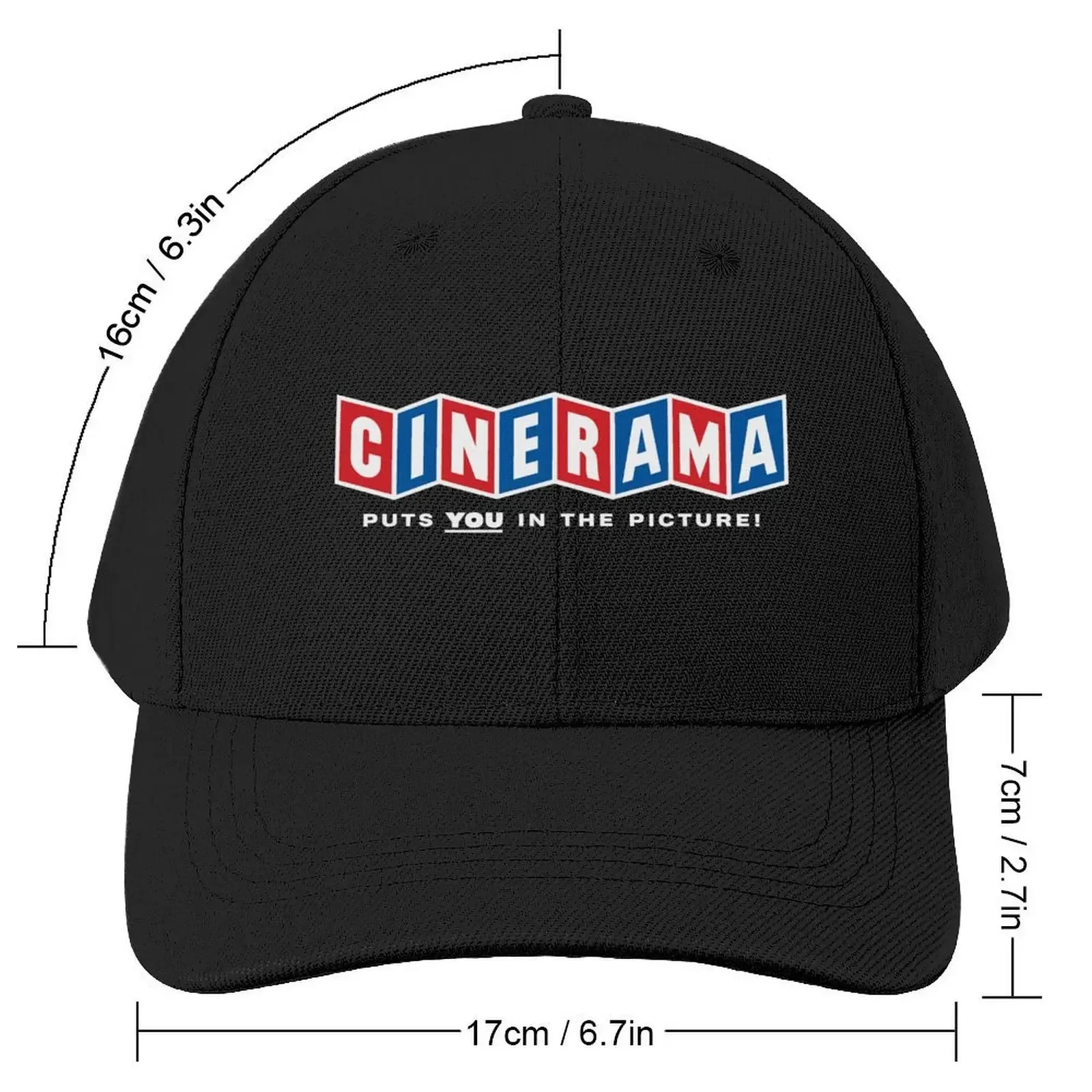 Vintage Cinerama - 'Puts YOU In The Picture' (White) Baseball Cap Fashion Beach Hood Hip Hop Luxury Cap Woman Hats Men's