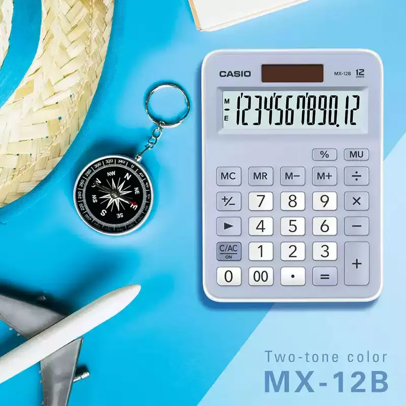 Casio MX-120B/fx-82ES PLUS/AX-120B Business Luxury Calculator - Metallic Finish - Corporate Front Desk Reception Office view 5