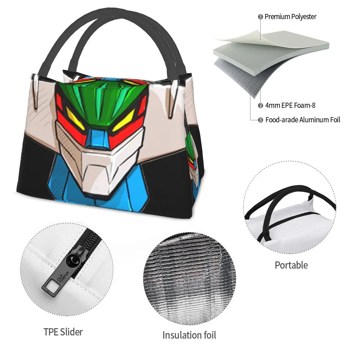 Koutetsu Jeeg Portable insulation bag for Cooler Thermal Food Office Pinic Container