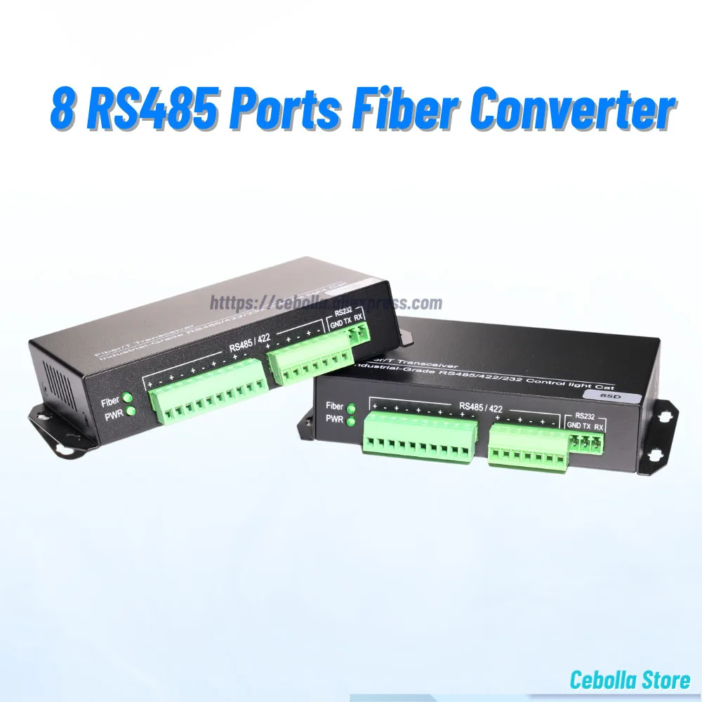 

Optical Media Converter RS485 SX SM Fiber Transceiver SC 8-channel RS485 Communication Bidirectional Data 1Pairs