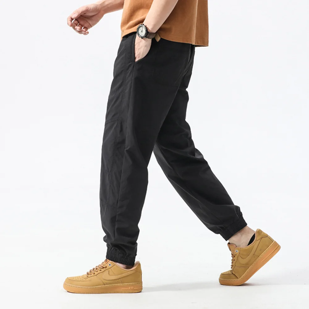 Simple thin work dress foot pants men summer loose splicing large size men's quick-drying casual pants men trend