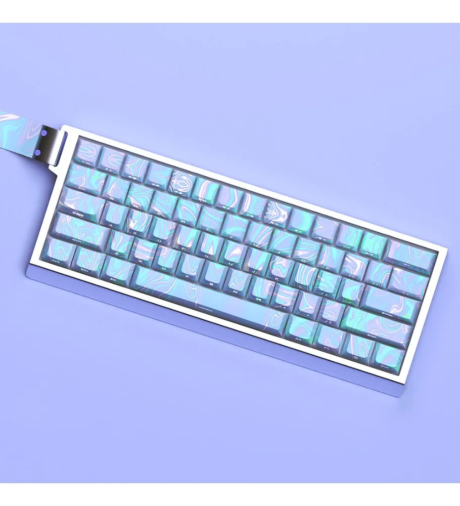 Magic glass keycap side engraved light original heat sublimation PBT compatible 61/68/75/80/84 mechanical keyboard