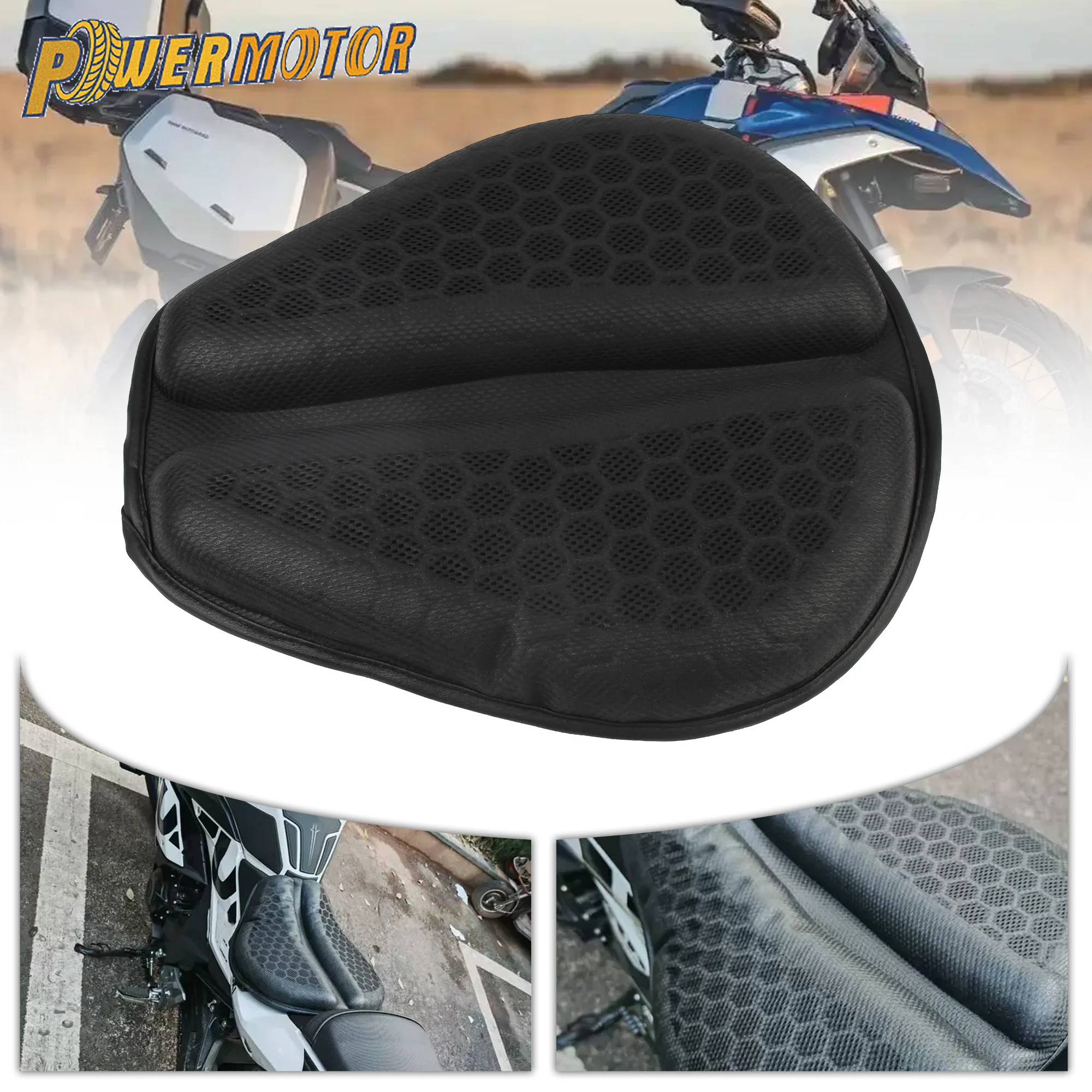 

3D Honeycomb Motorcycle Gel Seat Pad Shock-Absorbing Breathable Seat Cover Relief Universal Motorbike Scooters ATV Seat Cushion