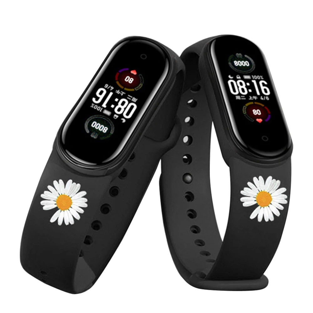 Para xiaomi mi banda inteligente 7 cinta daisy pulseira de substituição esporte pulso cor silicone pulseira compatível xiaomi banda 6 5 4 3