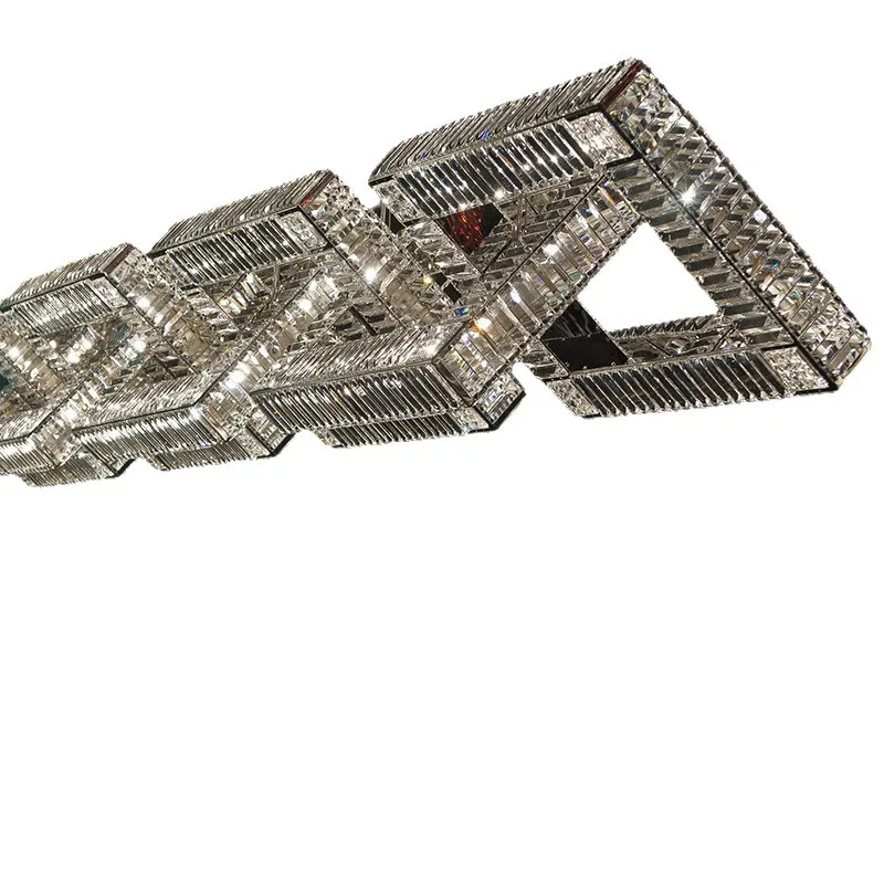 

Light luxury and modern, villa empty stairs crystal chandelier, hotel lamps