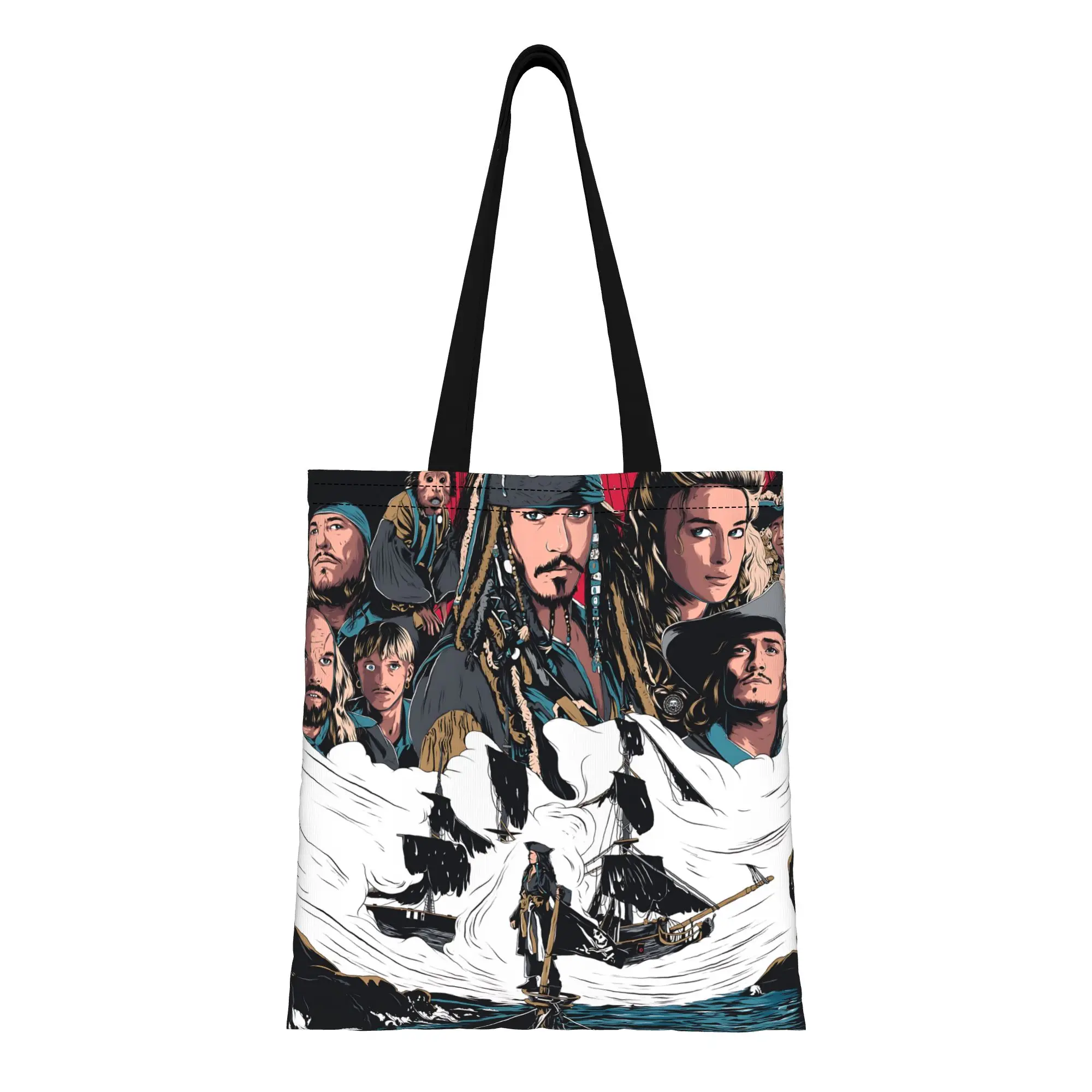 

Сумка-тоут из холщовой ткани «Король пиратов» (1 шт.), сумка «Пираты Карибского моря», уличная сумка, модная сумка-тоут