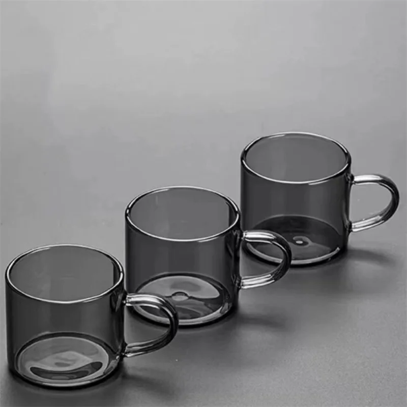 6 pièces/ensemble 80ml haute Borosilicate noir petite tasse à thé en verre chinois Kung Fu thé fleur thé eau tasse service à thé accessoires service à thé