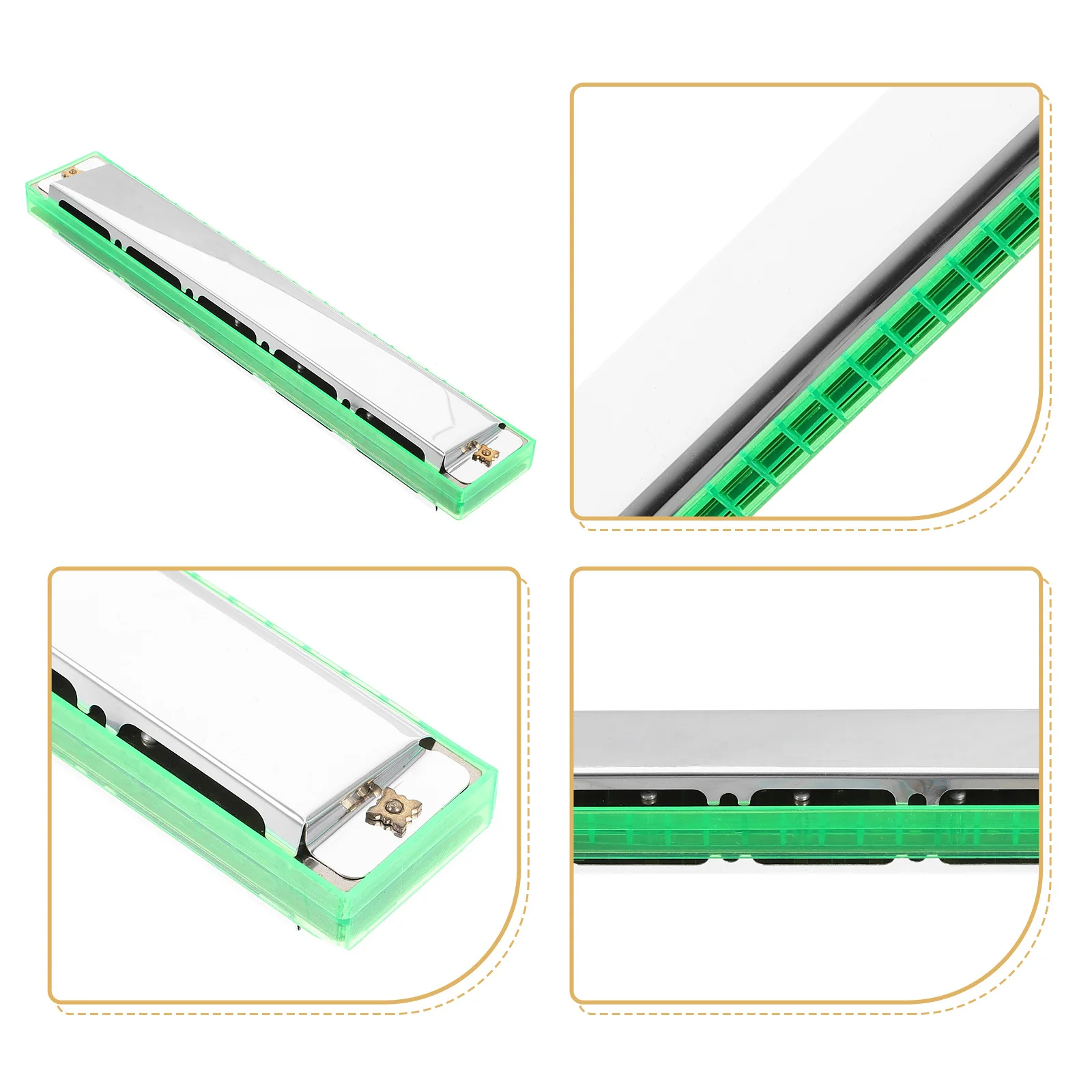 

24-Hole Harmonica ABS Sturdy Build for School Office Travel Suitable for Beginners Adults Kids Musical Instrument