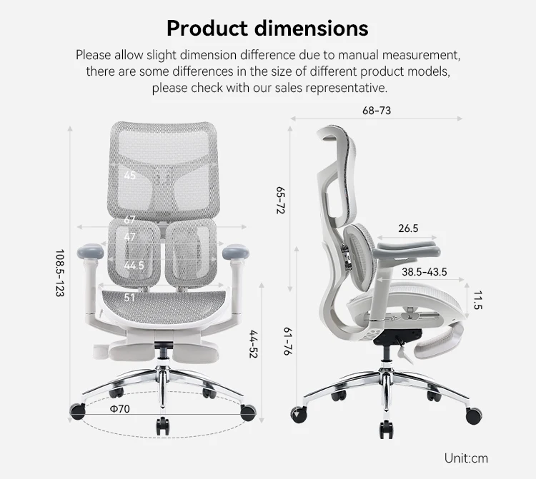 Ergonomic Executive Office Chair Pressure Relief Seat Cushion With Ottoman Adjustable Manager Chair for Office Home Use