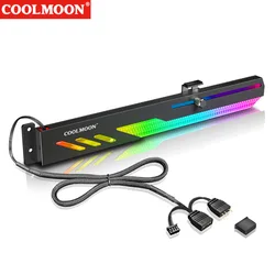 COOLMOON GT8 Graphics Card Bracket 5V ARGB Multi-interface Synchronous Horizontal Chassis Decoration GPU Video Card Stand Holder