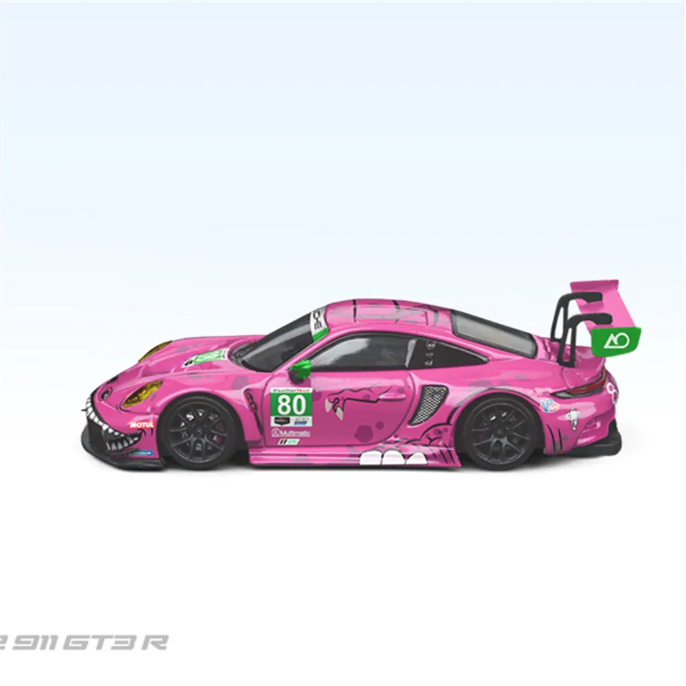 TIME MICRO/STAR RACE 1:64 911 GT3 pintura de tiranosaurio rosa/verde coche modelo de aleación para colección y exhibición