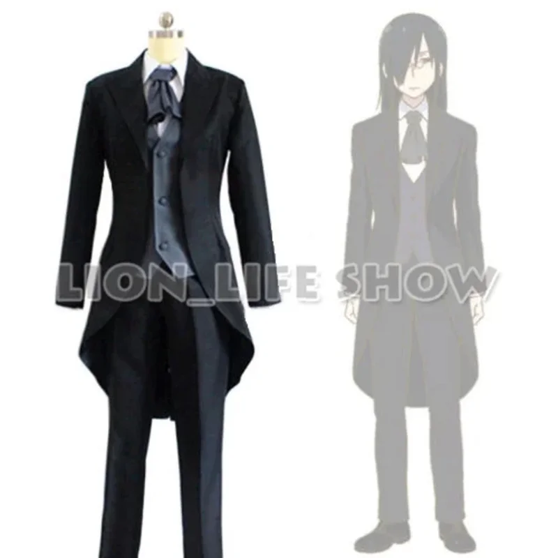 Miss Kobayashi's Dragon Maid Fafnir Black Swallowtail Suit Cosplay Costume Set