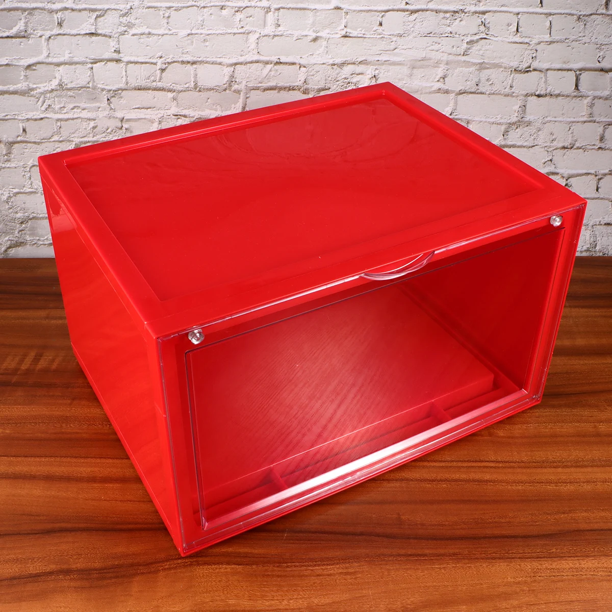 

Side Door Shoe Cabinet Acrylic Box Transparent Dustproof Storage Organizer For Small Spaces Dorm Shoe Accessories