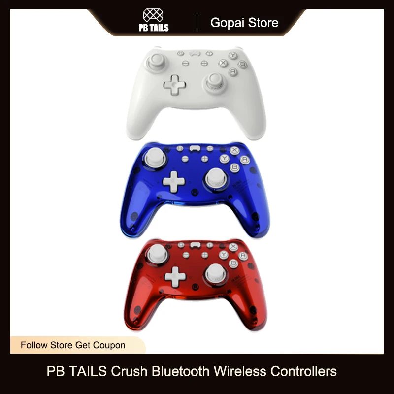 

PB TAILS CRUSH Bluetooth Controller Hall effect joystick Trigger For Nintendo Switch PC Steam Raspberry Pi iOS Android Gamepad