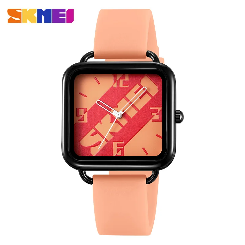 Skmei2023Fashionable Simples Ponteiro Quadrado Relógio Feminino Personalizado Versátil Estudante Relógio de Quartzo Feminino