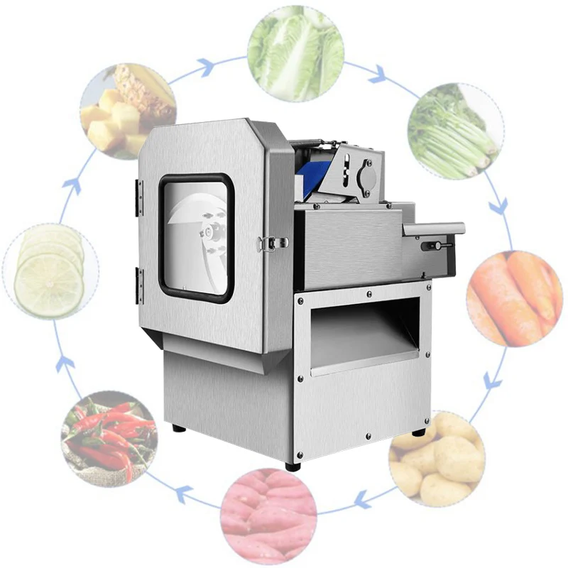 110V 220V Dual Frequency Vegetable Cutting Machine For Fast Cutting Slicing Segmented Potato Vegetable Leaf Cutting Machine