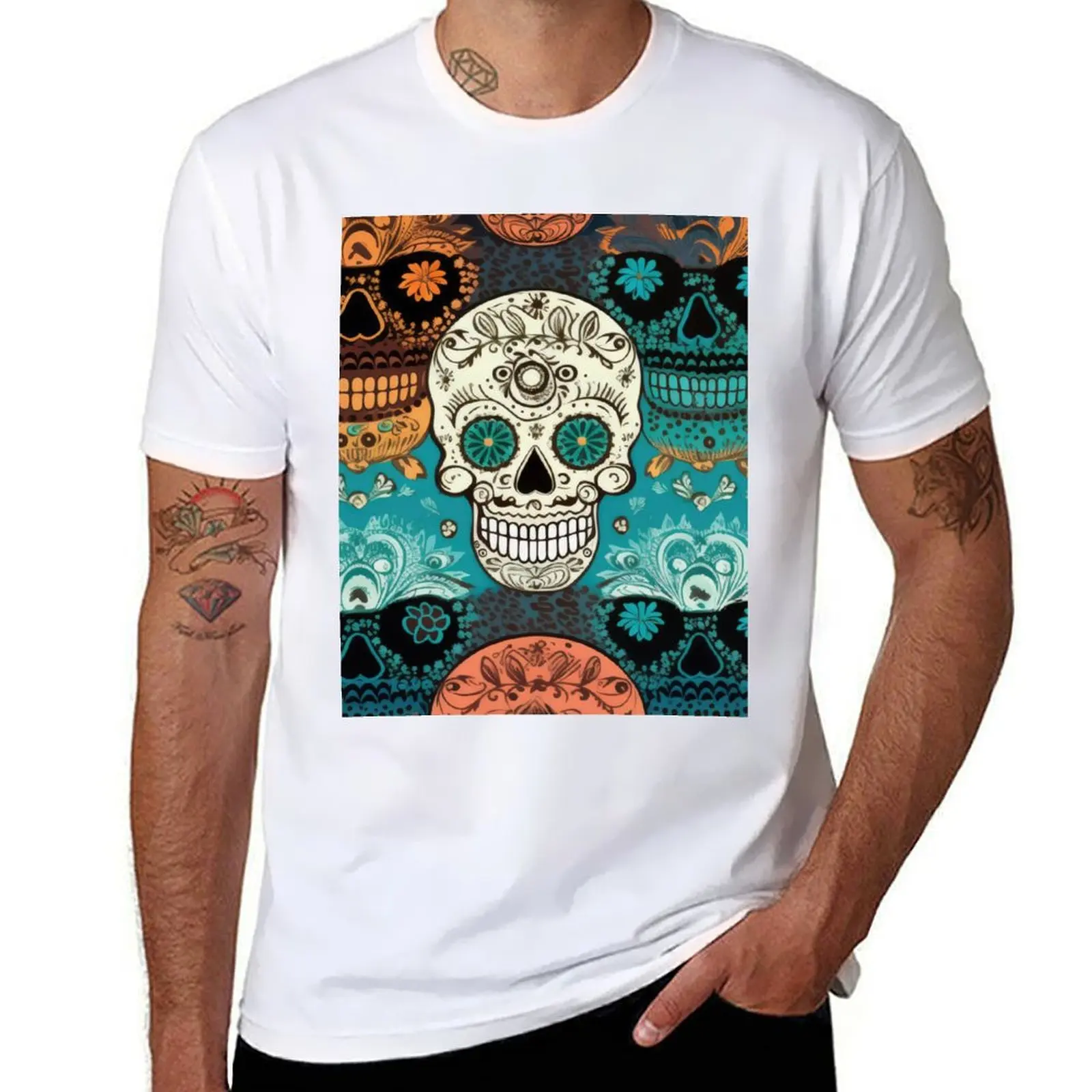 

Mexican Sugar Skull Pattern! T-Shirt boys whites Funny t-shirts luxury t-shirt mens graphic t-shirts pack