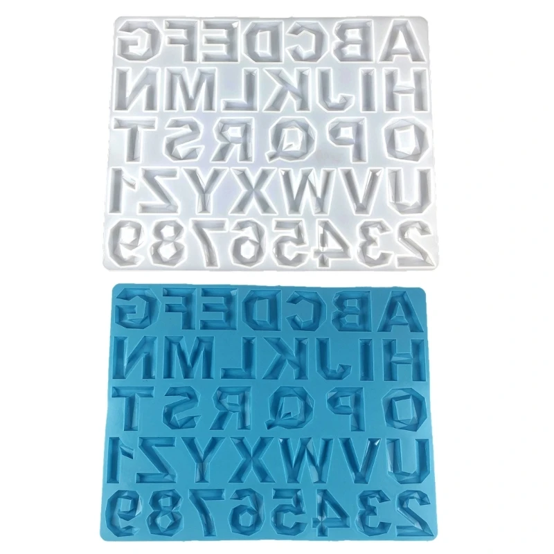 English  Silicone Mold Number Semi-Stereoscopic Mold for Home Decoration Dropship