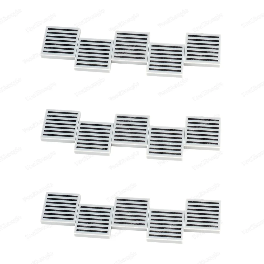 3068p07 Black Grille 7 lines Pattern Building Block 2x2 Tiles Printed MOC figures Military Accessories Scenes Model Gift Boy Toy