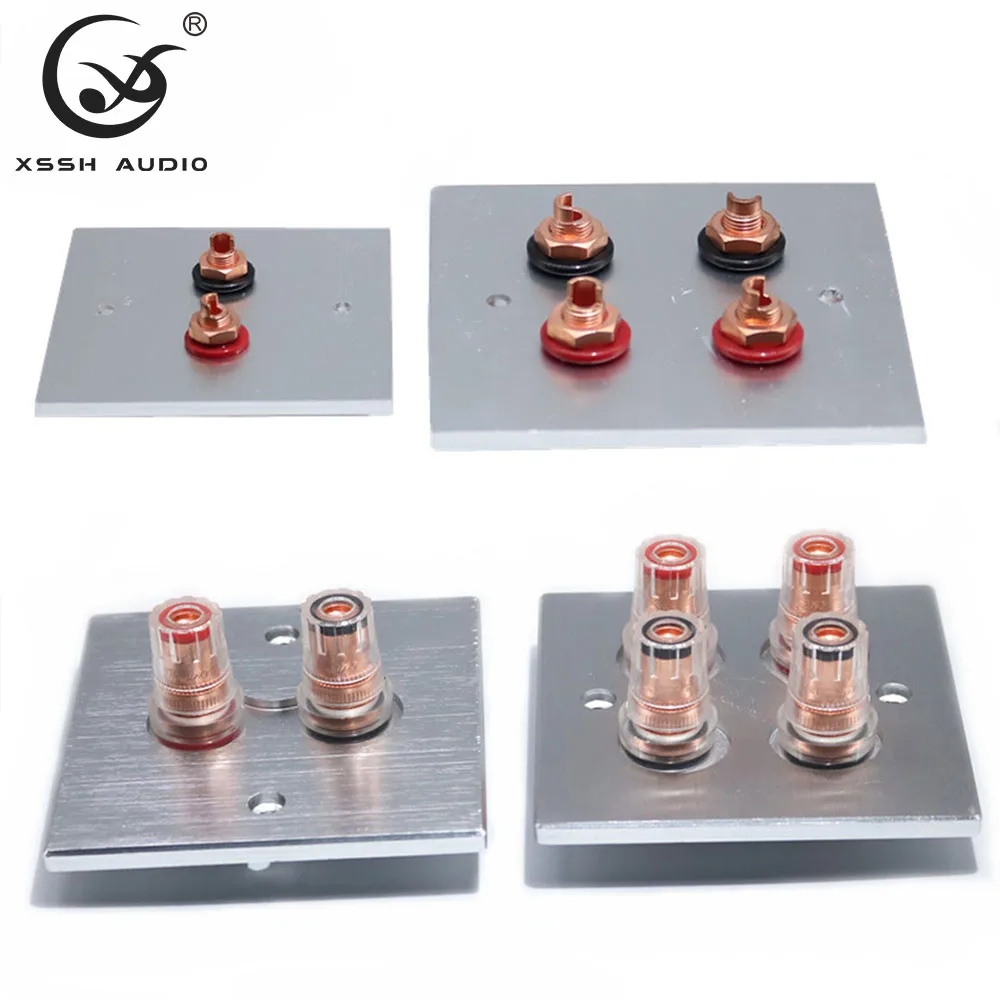 Speaker Terminal Socket YIVO XSSH Audio DIY OEM ODM Video Copper Brass Amplifier Female Binding Post 1.5A 250V 86mm Plate