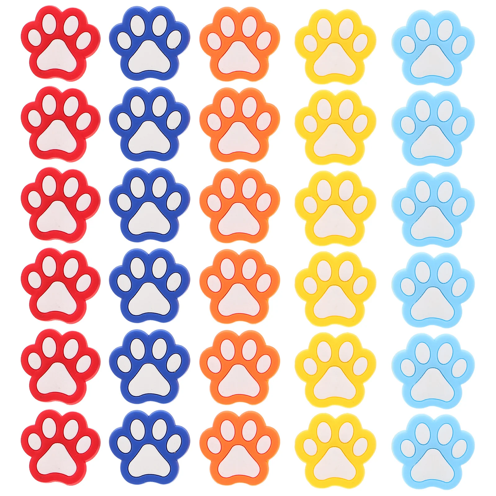 30Pcs Cat Paw Print Ring for Kids Plastic Lightweight Colorful Party Favors Birthday Goodie Bag Fillers Classroom Prizes