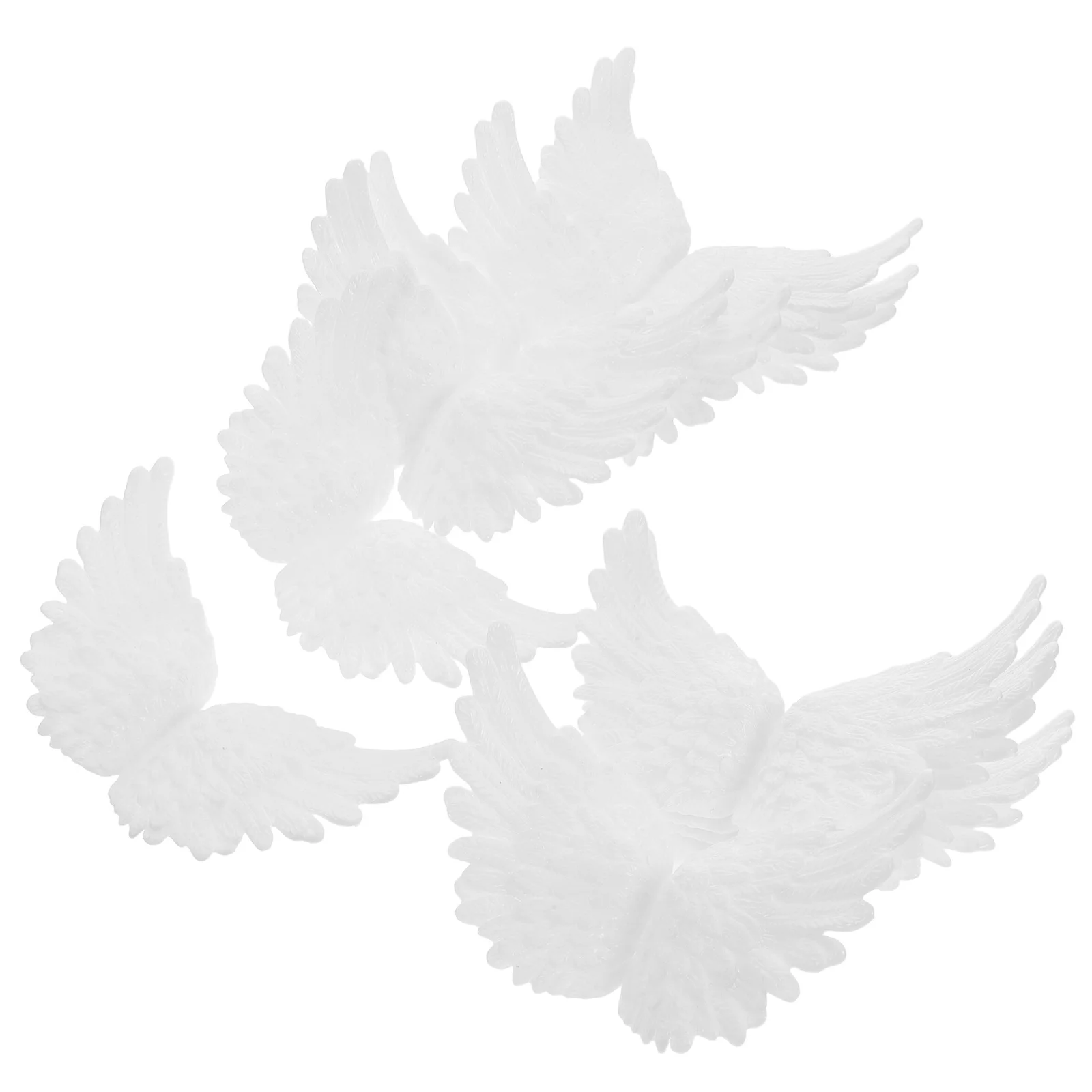 

18Pcs White Angel Wings Cake Decorations Mini Plastic Reusable Wings for Christmas Birthday Cupcake Toppers DIY Crafts
