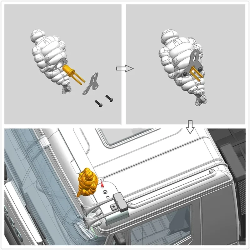 RCトラック用の明るい屋根のシミュレーション人形,タミヤ1:14のアップグレード,RCトラック,ティッパー,スカニア,770s,volvo,actros,arocs,man,tgx,volvo,2個