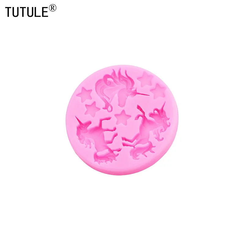 DIY horse Flip Candy Chocolate Cake Silicone Mould 3D unicorn drop glue clays epoxy resin jewelry Accessories Silicone Molds
