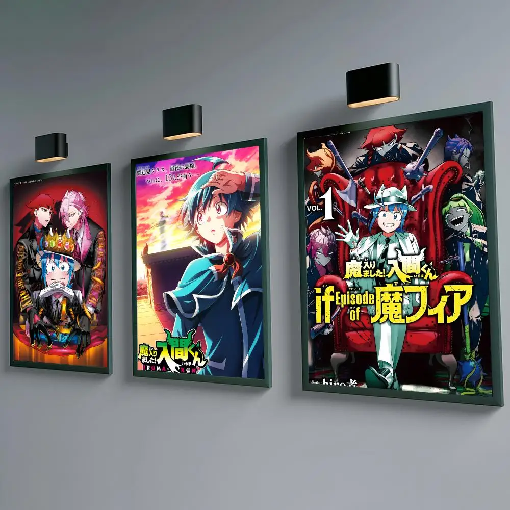 Anime Welcome to Demon School! Iruma-kun Poster Self-adhesive Waterproof Paper Sticker Coffee House Bar Room Wall Decor