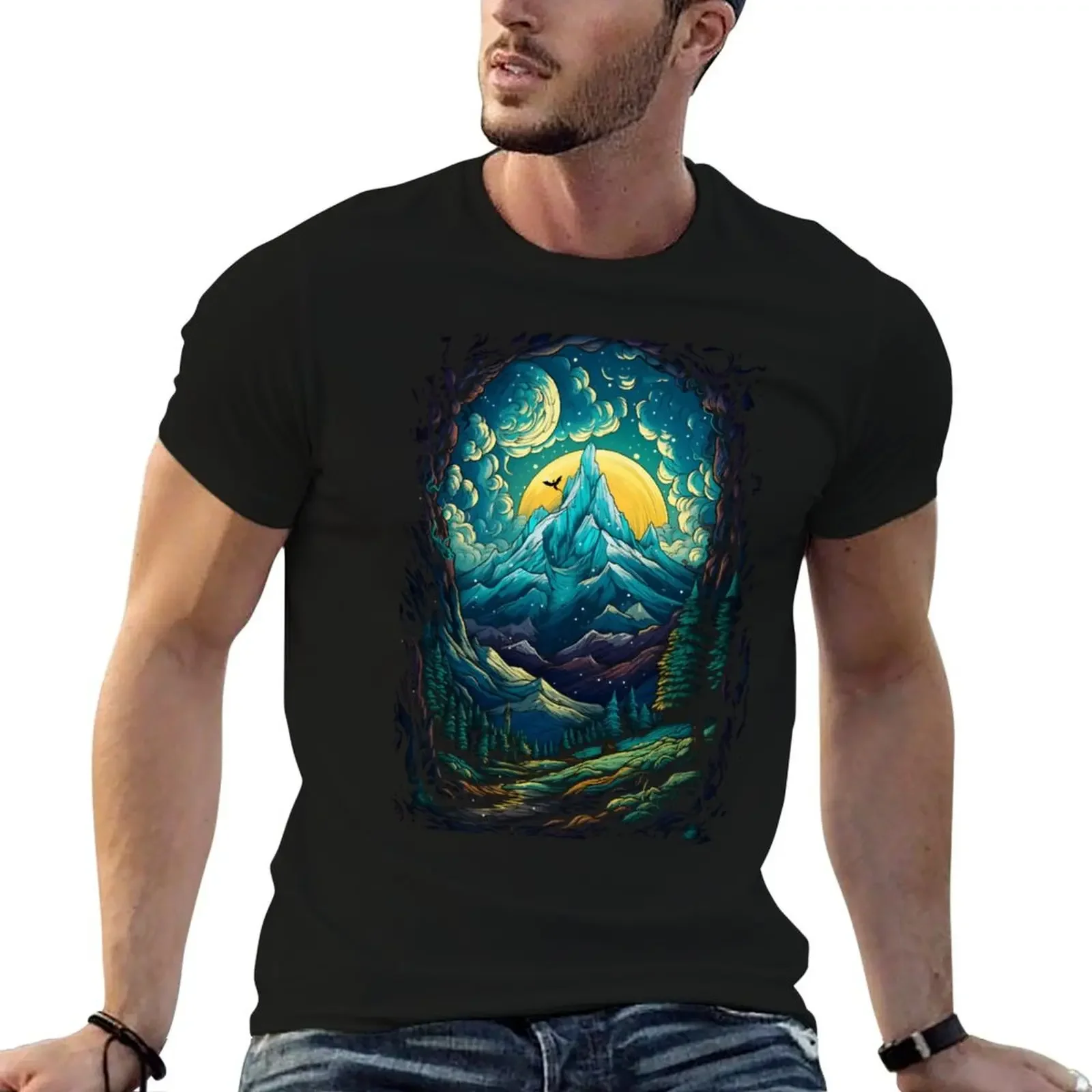 The Lonely Mountain - Whimsical - Flying Dragon - Fantasy T-Shirt anime figures custom shirt men t shirt