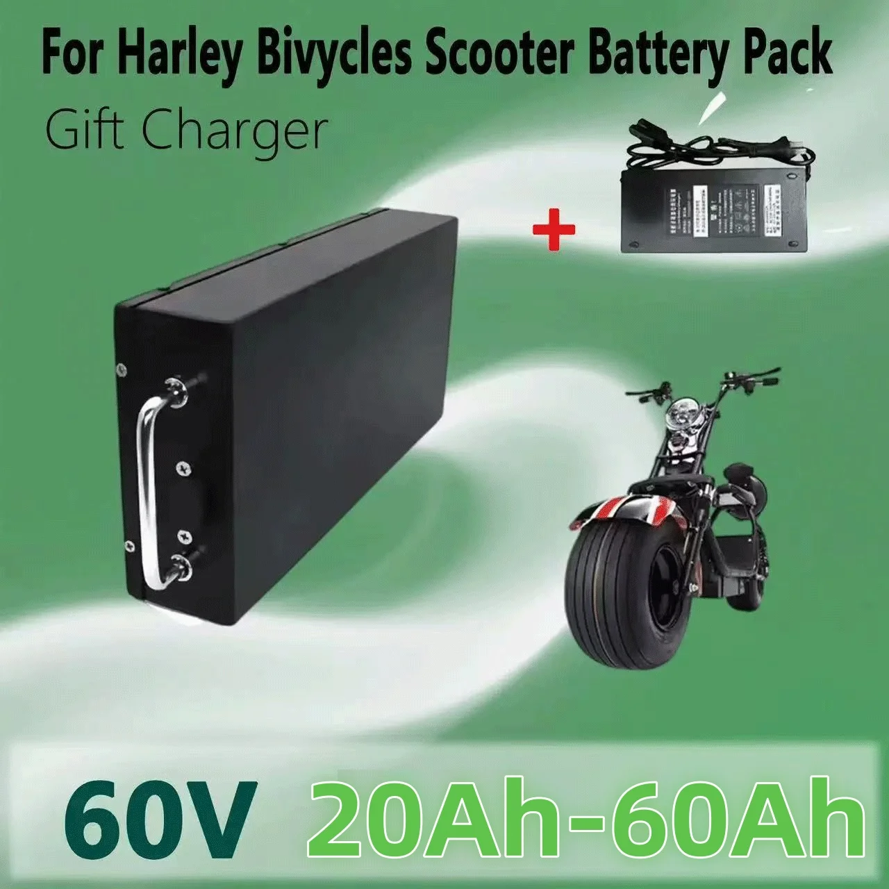 

60V 18650 lithium-ion battery 20AH-60AH capacity,application power 1000W-3000W For Harley electric vehicle