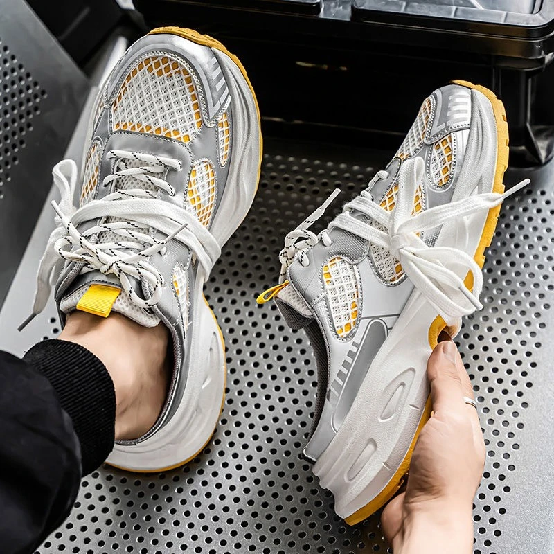 

Нескользящая обувь на платформе, дышащие сетчатые тапочки для мужчин, модные элегантные забавные удобные трендовые сандалии для взрослых 2023 года