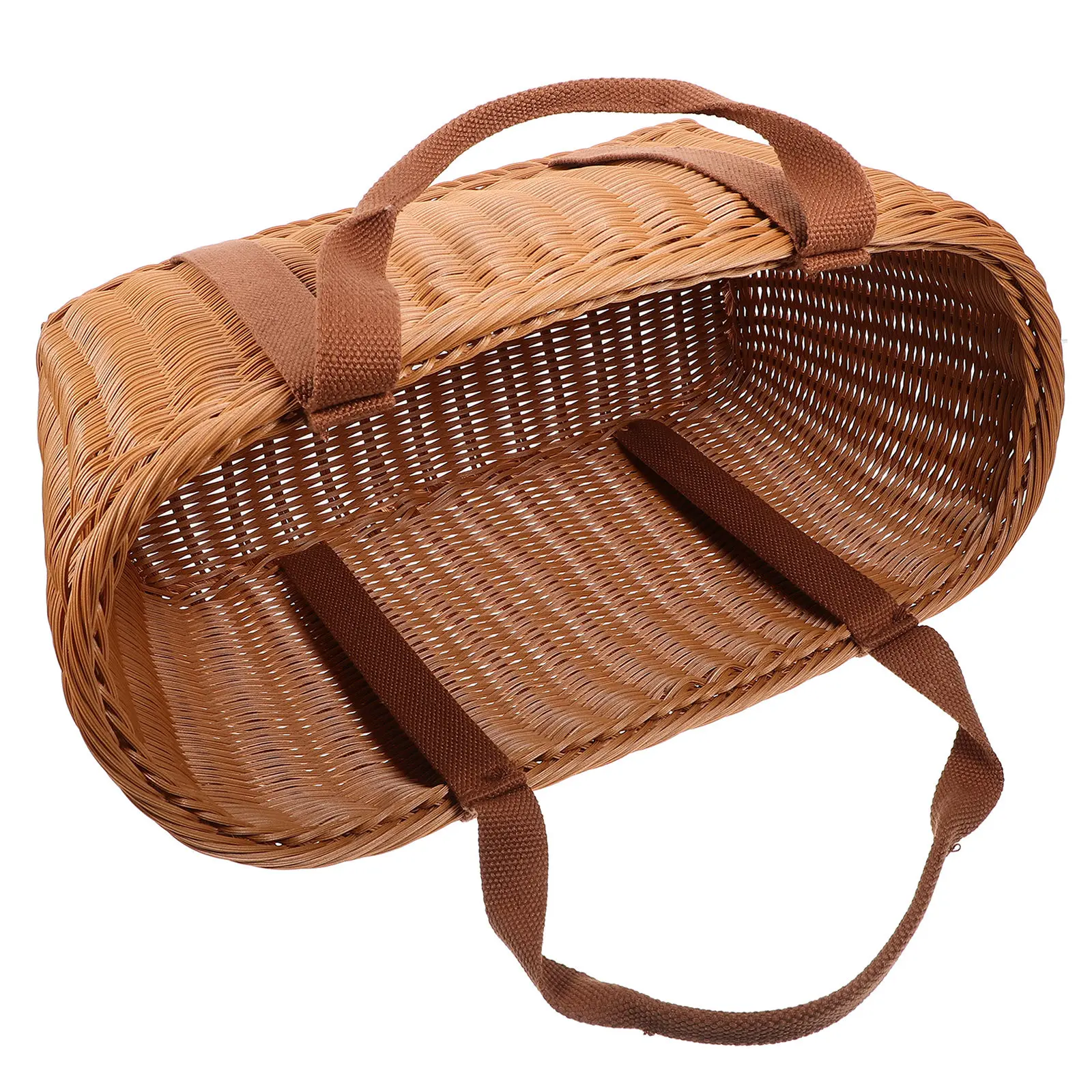 

Big Capacity Outdoor Picnic Basket Handwoven Woven Basket with Handle for Grocery Fruit Vegetable Picking Storage Lightweight