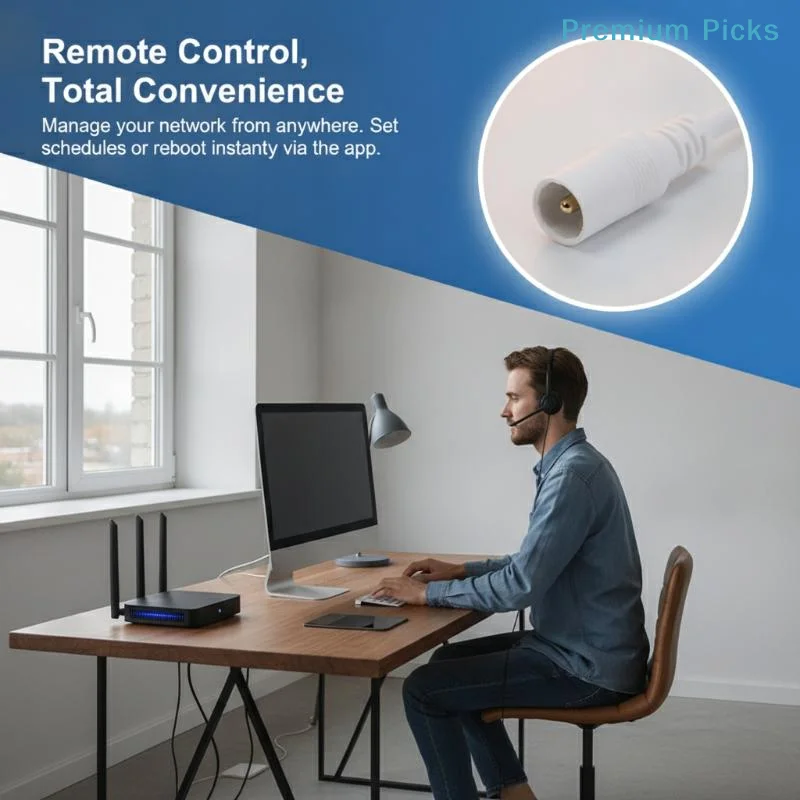 portableAuto Router Modem Restart Power Cable 24/72H Cycle Timed Fast Reboot for Home WiFi Network Unattended Operation