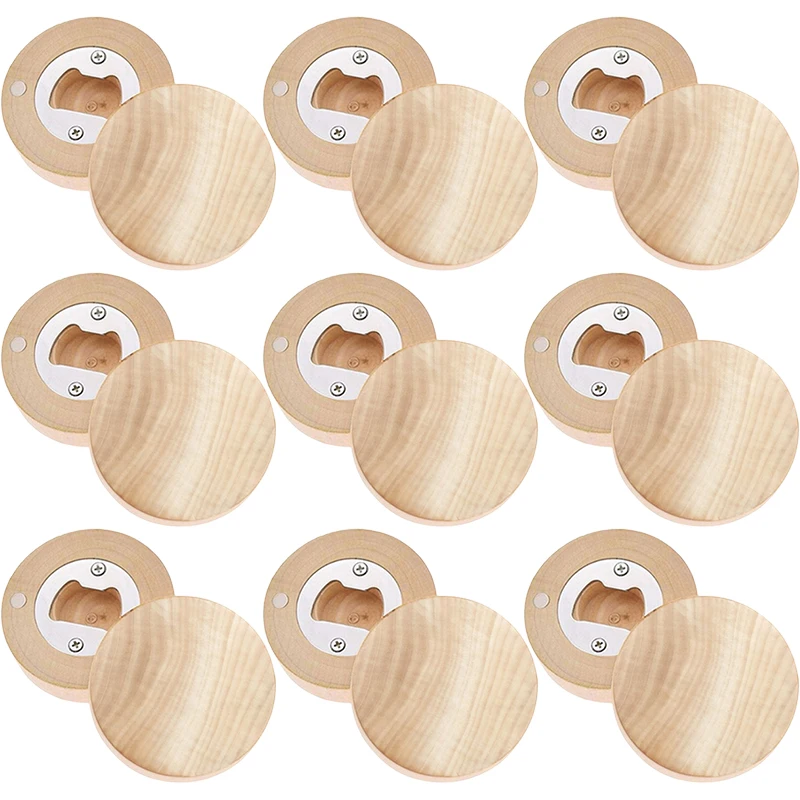 

18Pcs Blank Wooden Magnetic Bottle Opener Wood Fridge Magnet Wedding Souvenir Wedding Favors and Gifts 63*15mm