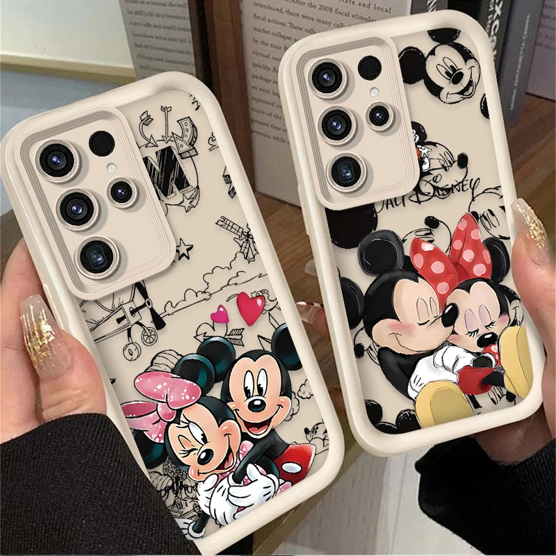 Disney Mickey Minnie Couple Case for Samsung Galaxy S24 S23 S22 S21 Ultra Plus FE A54 A34 A14 A73 A53 A33 5G Soft Silicone Cover