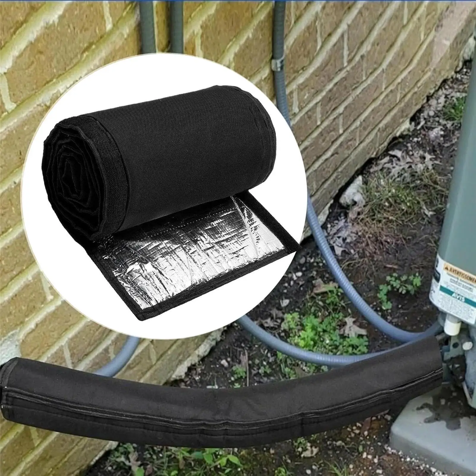 Air Conditioner Line Insulation HVAC Hose Insulation Protector With Zipper Air Conditioner Hose Sleeve For Radiator Plumbing