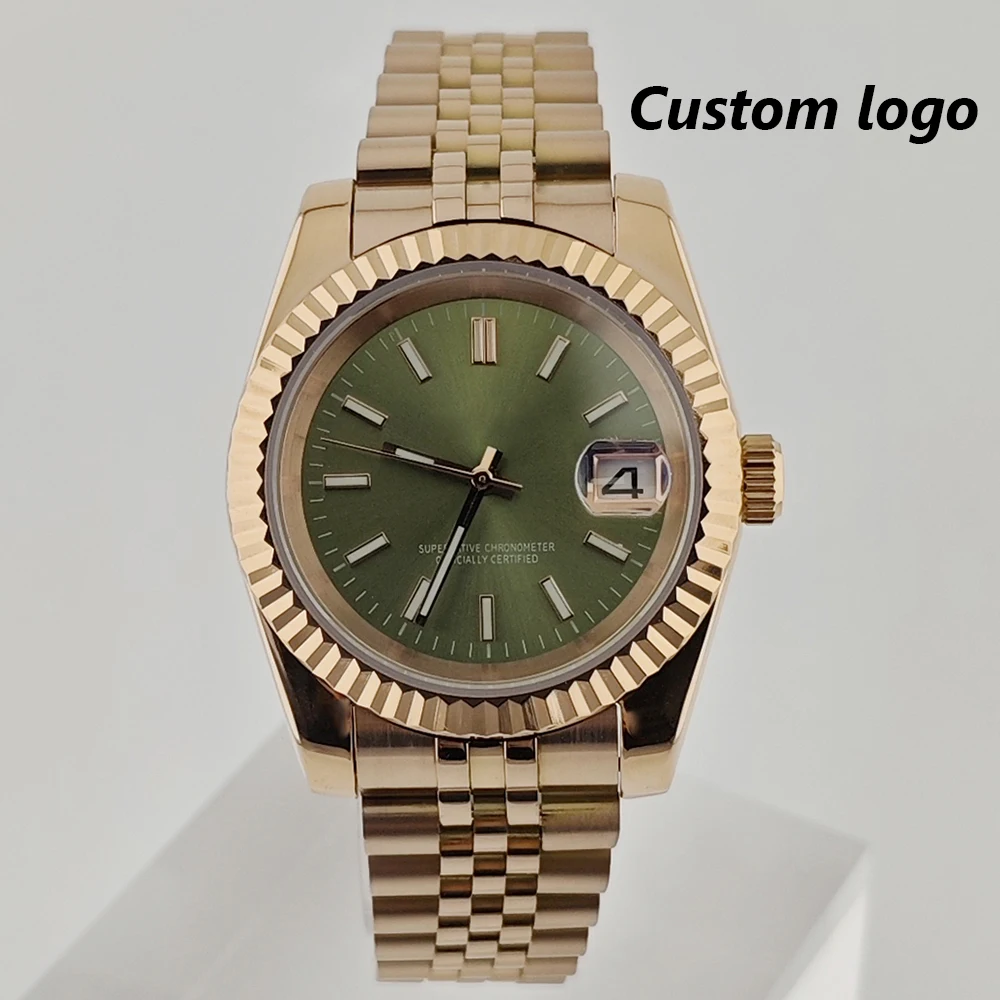 NH35 Watch Rose Gold Watch Men's Automatic Watch 36/39mm Stainless Steel Customized Logo Watch Suitable for NH35 Movement Watch