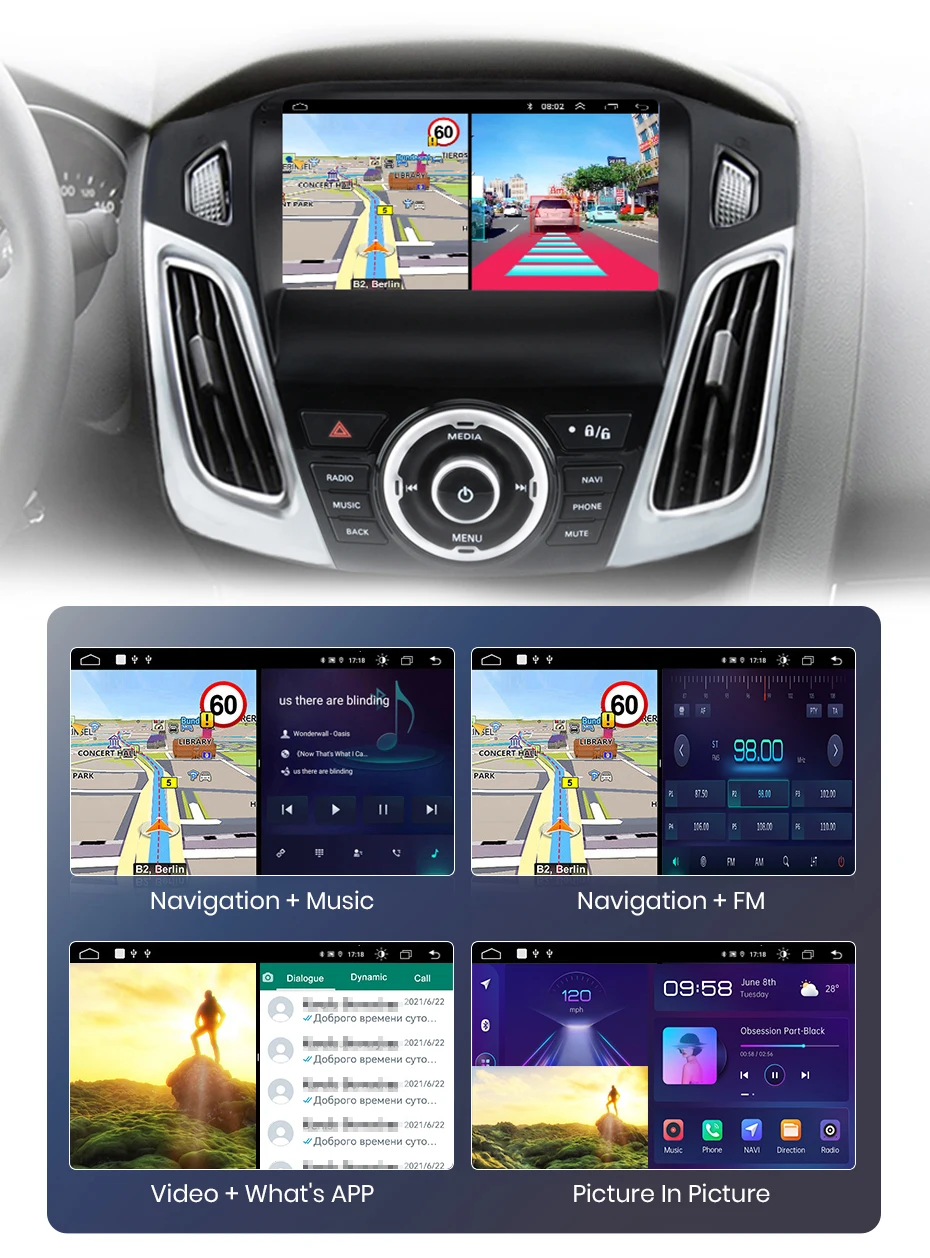 Junsun carplay android auto autoradio für ford focus 3 mk3 2006-2018 gps intelligente systeme stereo multimedia autoradio – Detail 22